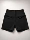 High-Waisted Essential Shorts - Obsidian