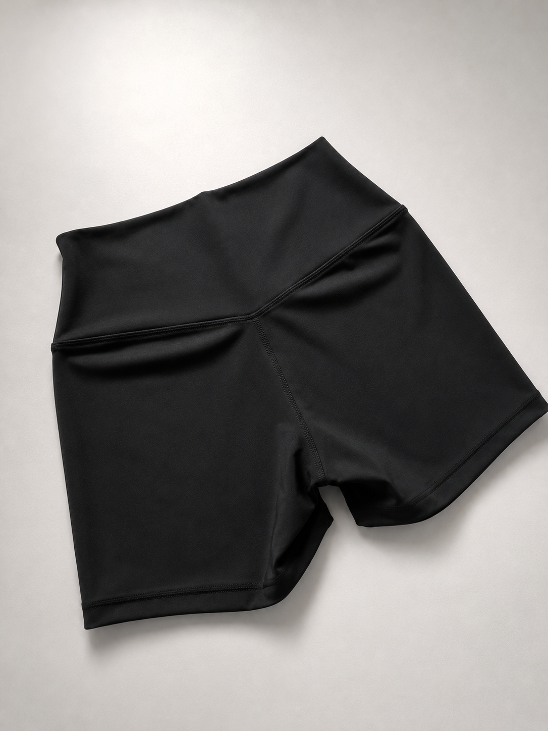 High-Waisted Essential Shorts - Obsidian